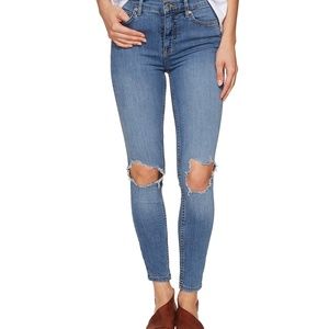 Free People Lt Blue Denim Skinny Jeans